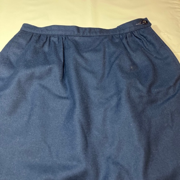 Pendleton plain BLUE WOOL midi SKIRT women’s SIZE 6 petite Back Slit office work - Picture 11 of 12